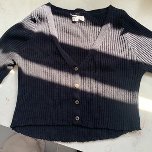 cropped black button up sweater